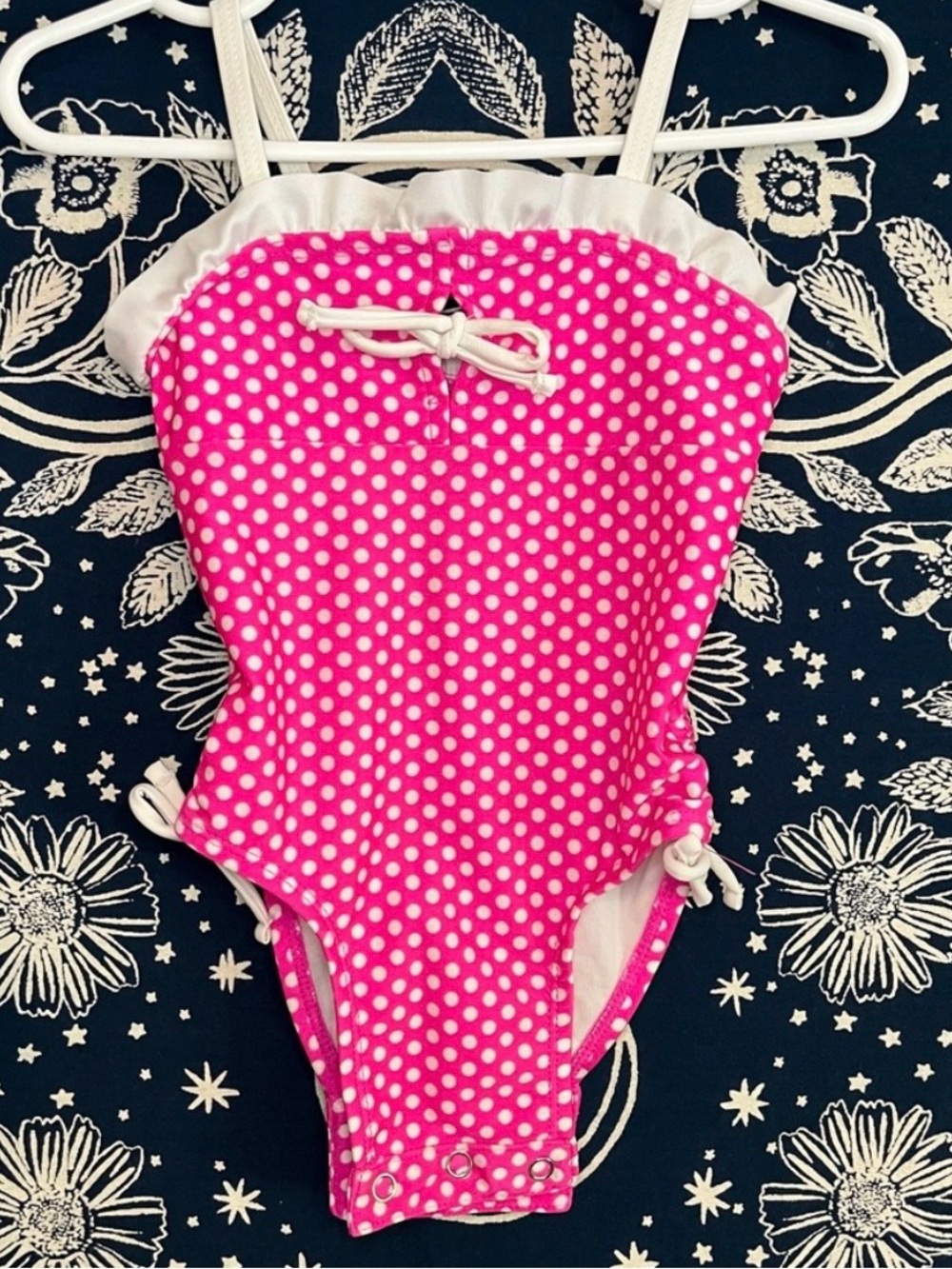 Snap Pink and White Polka Dot Girls One-Piece Swimsuit